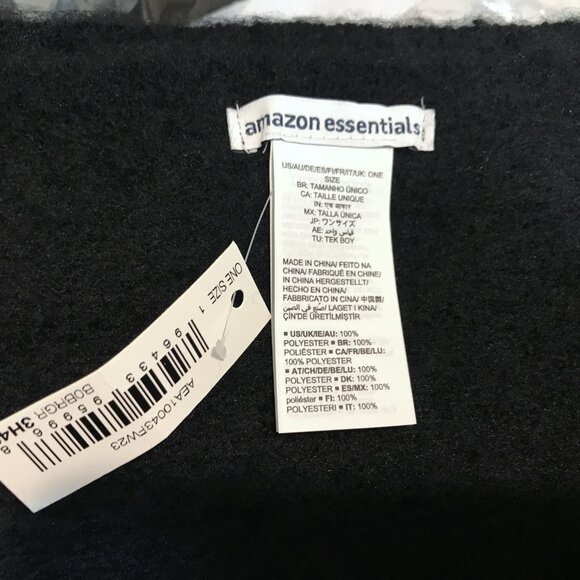 Brushed Textured Winter Scarf Wrap Black - Picture 8 of 8